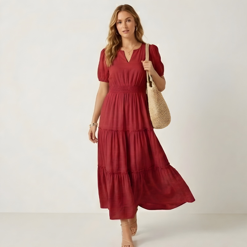 Corsana™ – Tiered Ruffle Lined Maxi Dress with Pockets + 50% OFF