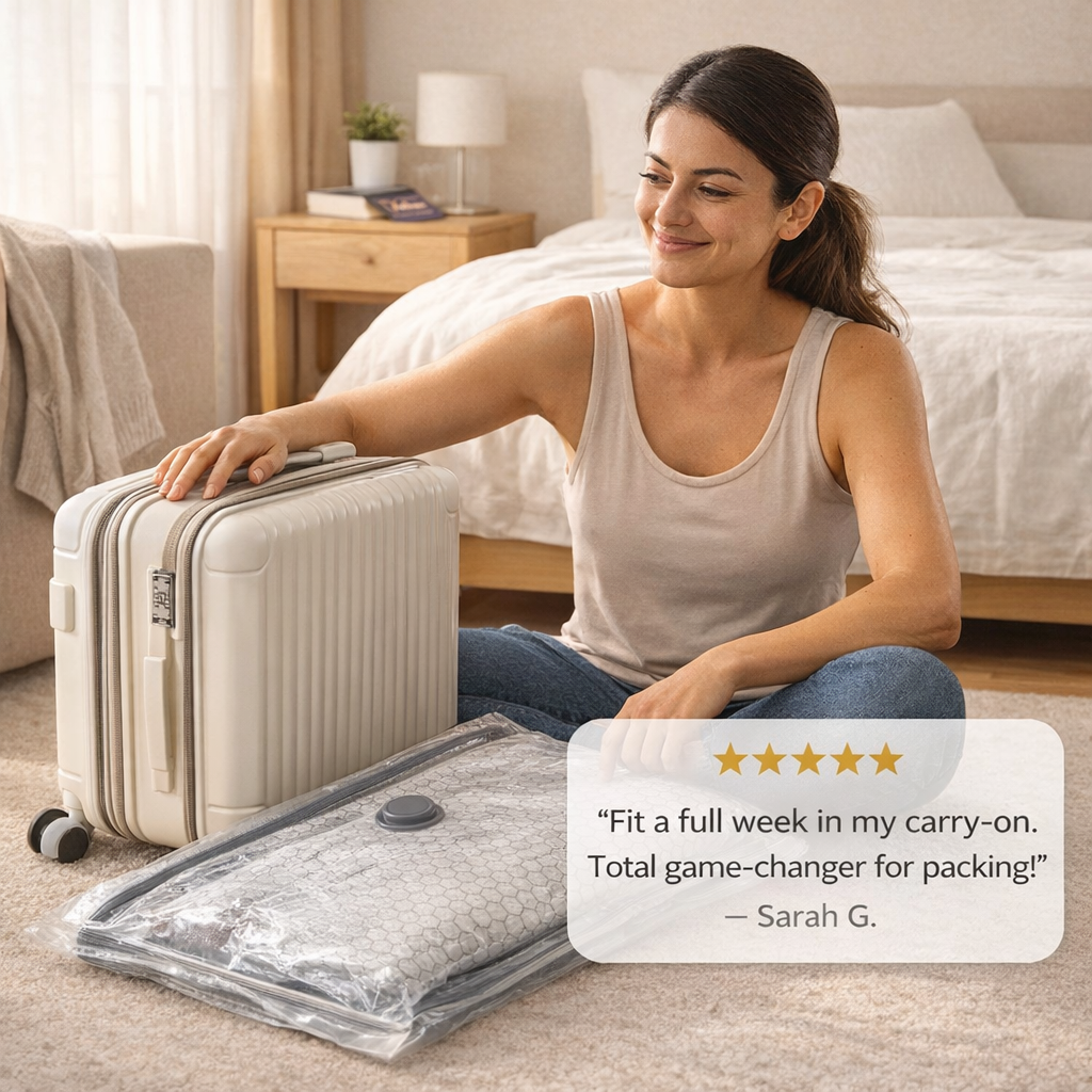 Jetpress™ – Wireless Vacuum Compression Bag Set with Rechargeable Pump - 50% OFF