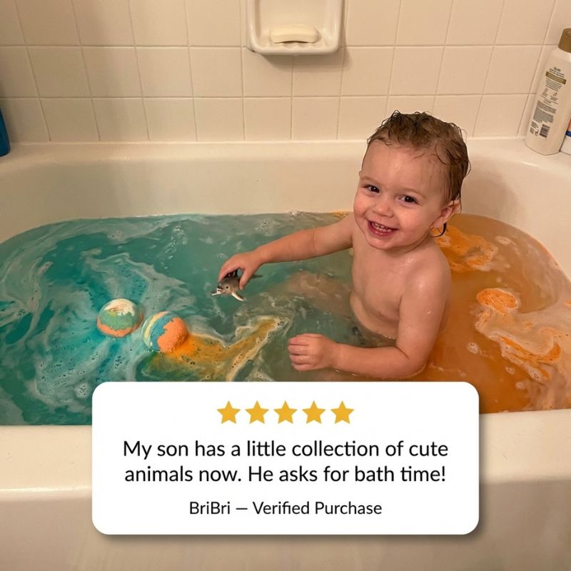Coralbloom™ – Kids Bath Bomb Gift Set with Surprise Sea Animal Toys, 12-Pack + 50% OFF