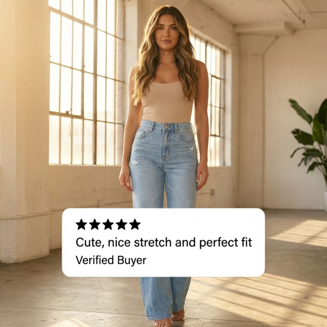 Selvedge™ – High-Waist Wide-Leg Distressed Jeans for Women + 50% OFF