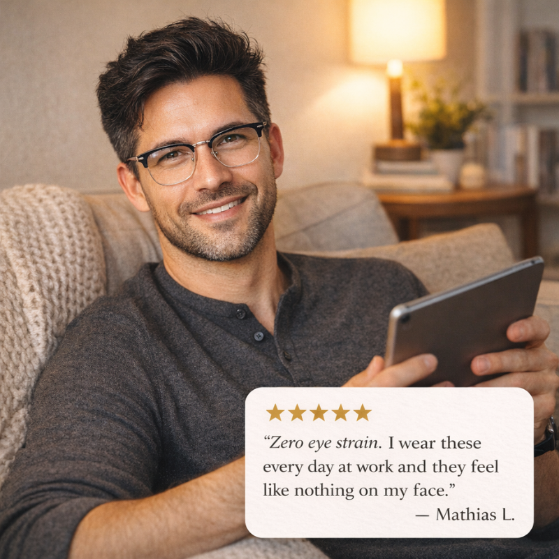Caliber™ – Ultra-Light Titanium Blue Light Blocking Glasses + 50% OFF