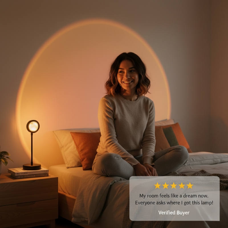 Lumivane™ – 64-Color Sunset Projector Lamp with Remote Control & 180° Adjustable Head + 50% OFF