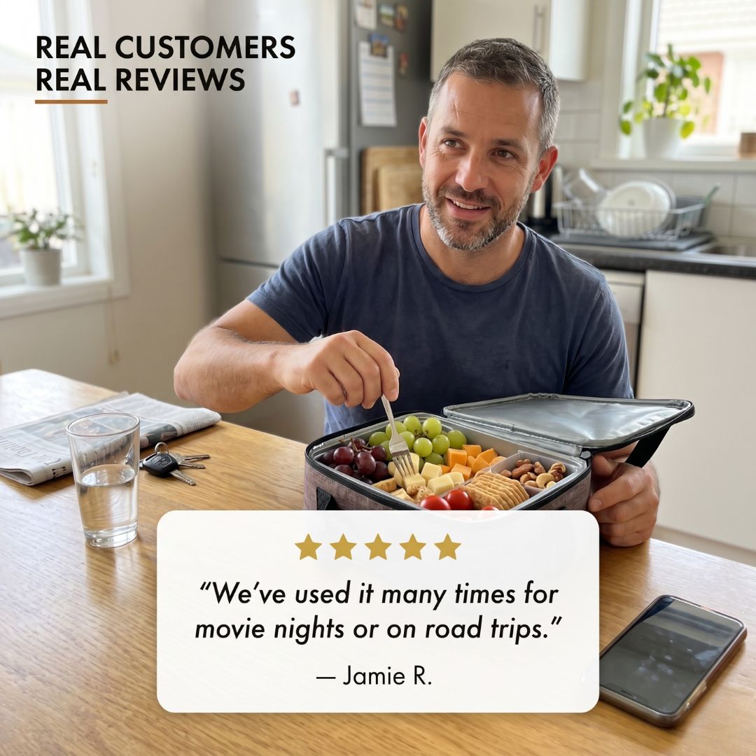 Grazely™ – Insulated Chilled Snack Box with Ice Pack, Carrier & 10 Compartments + 50% OFF