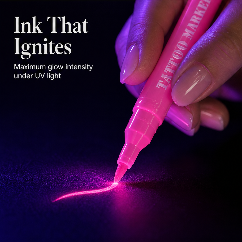 Glintforge – UV Glow Tattoo Markers, Skin-Safe Fluorescent Ink Set + 1+1 FREE features
