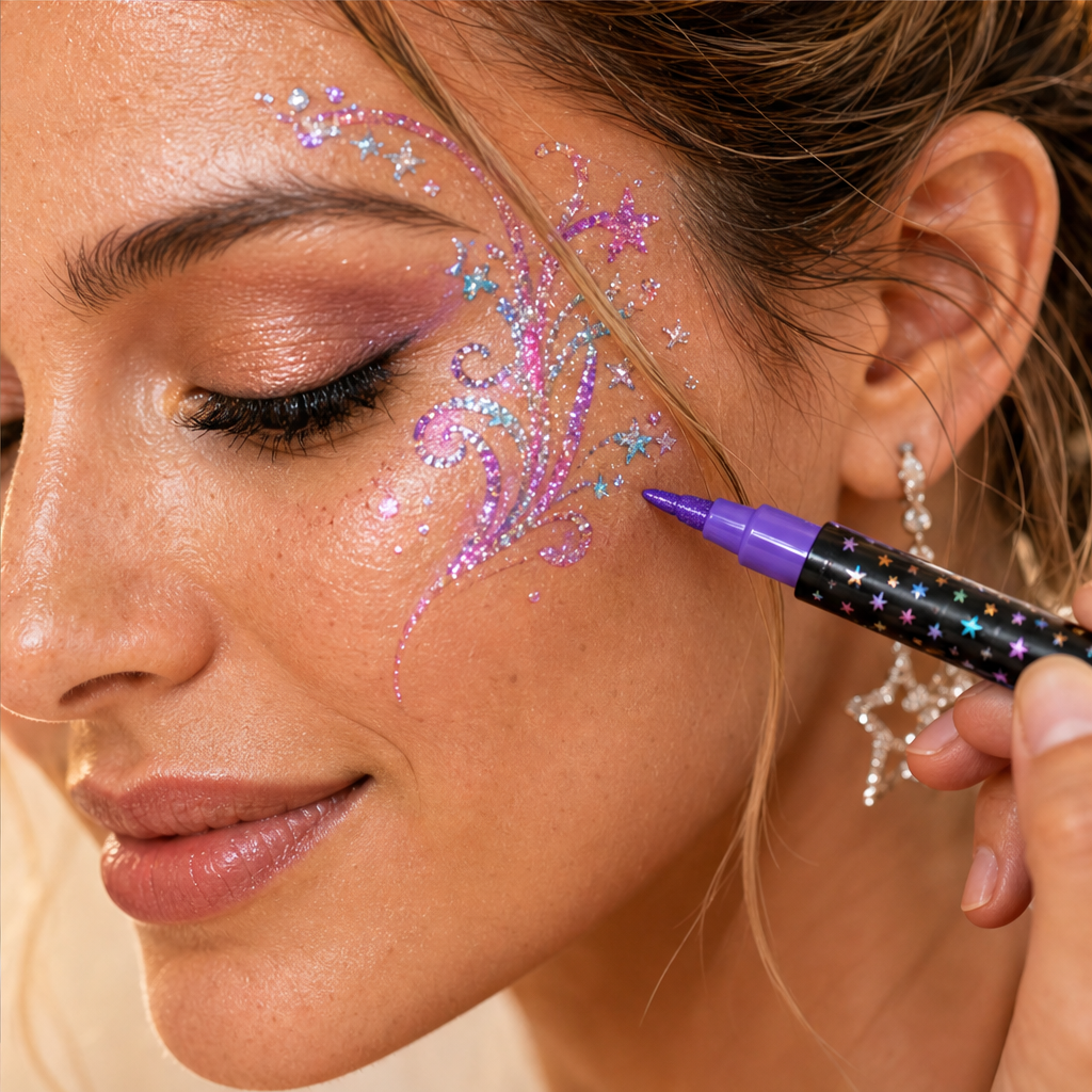 Starlit Muse – Dual-Tip Sweat-Resistant Face & Body Glitter Pen Set + 50% OFF lifestyle