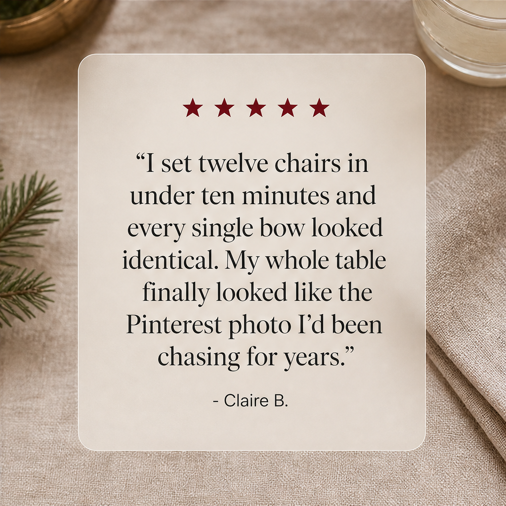 Winterbury – Slip-On Velvet Christmas Chair Bow + 50% OFF detail