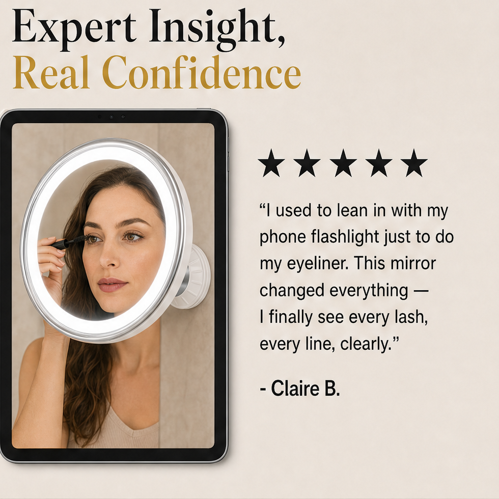 Clarolux – 10x Magnifying LED Mirror with Suction Mount + 50% OFF detail