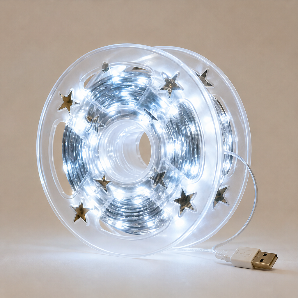 Glowbury – USB Fairy Lights with Reusable Star Reel + 50% OFF Cool White