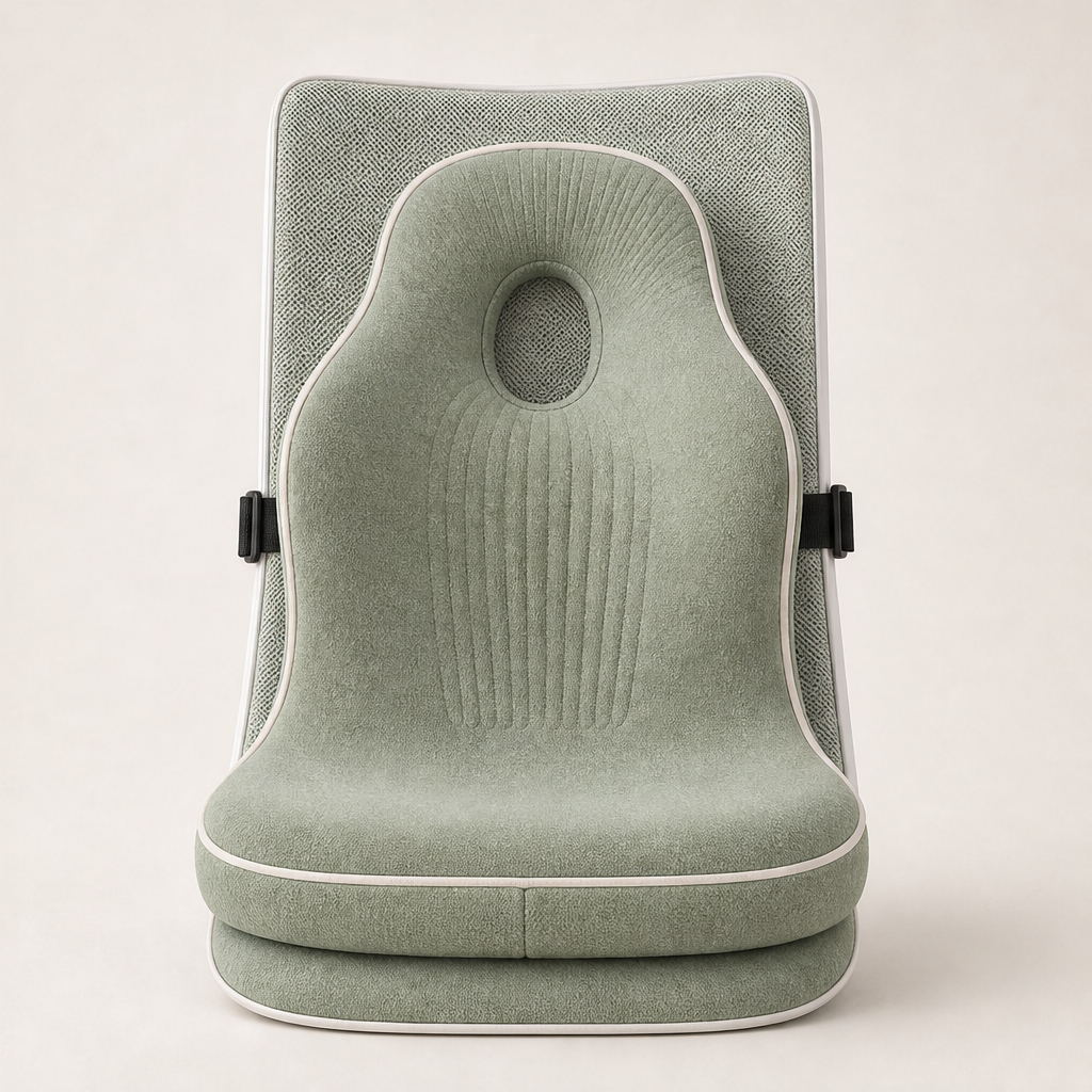 Spinalux – Memory Foam Lumbar Support Cushion with Spinal Cut-Out + 50% OFF Sage Green
