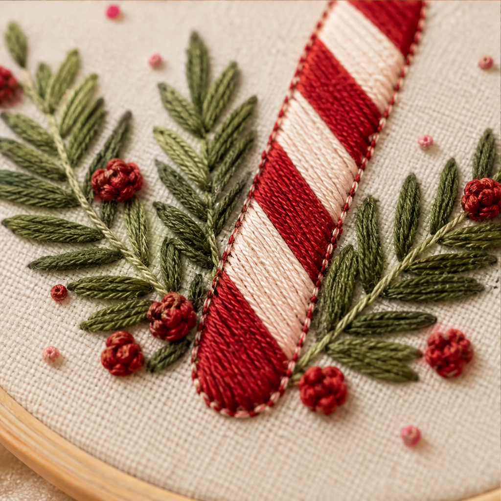 Hollowstitch – Beginner-Friendly Candy Cane Christmas Embroidery Kit + 50% OFF lifestyle