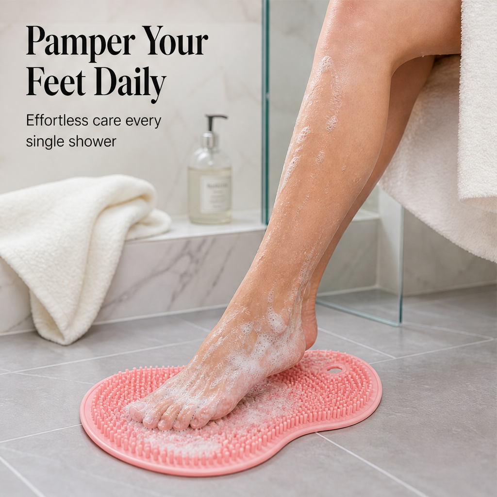 SoleEase – Suction-Grip Foot & Back Scrubber Massage Pad + 50% OFF features