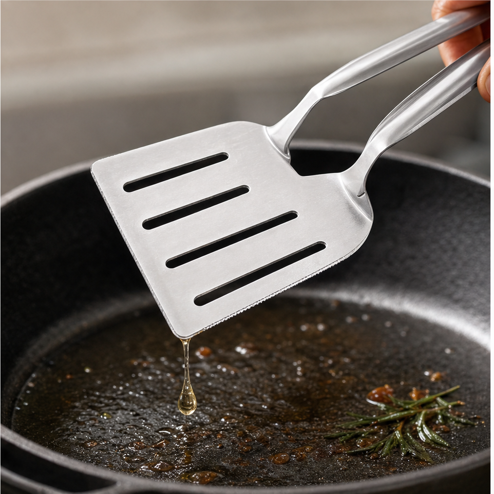 Forkwell – 3-in-1 Serrated Steak Tongs with Built-In Spatula + 50% OFF lifestyle