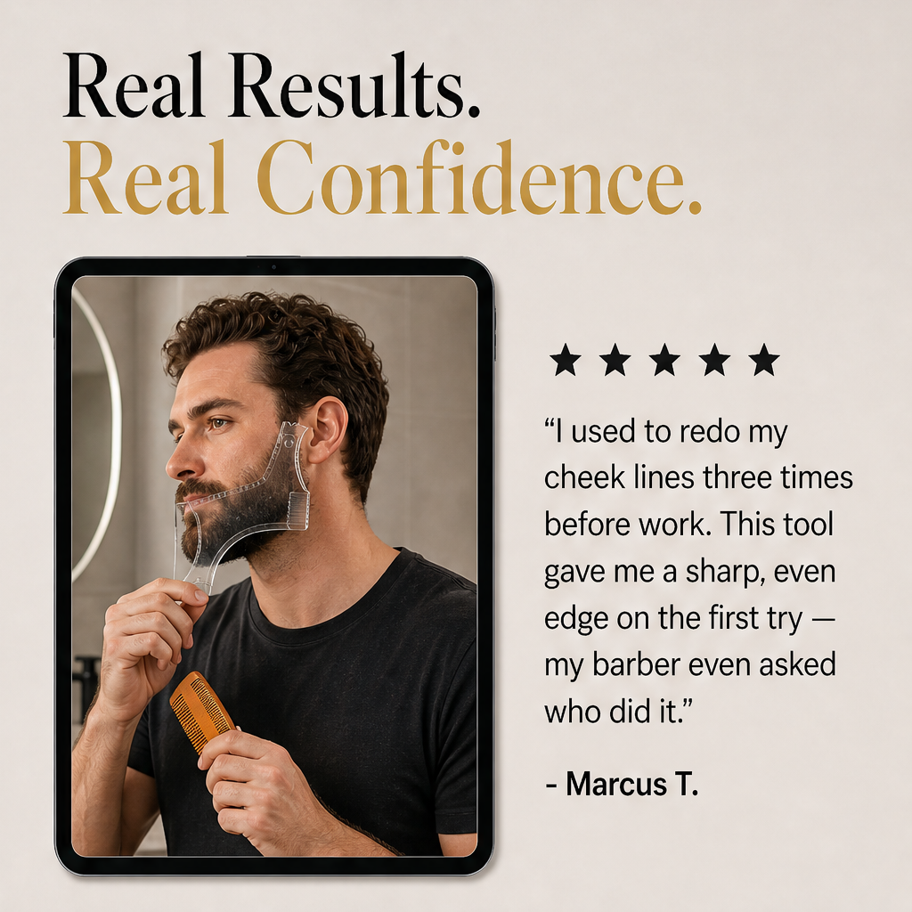Jawline – Symmetrical Contour Beard Shaping Template + 50% OFF detail