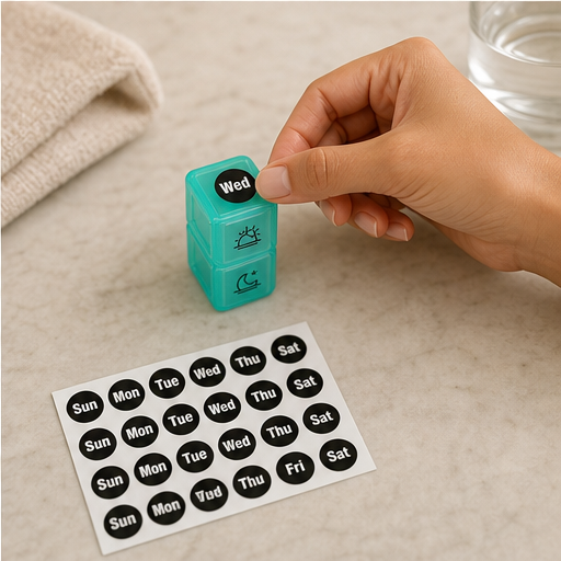 CarePod – Snap-Shut AM/PM Monthly Pill Organizer with Stickers lifestyle