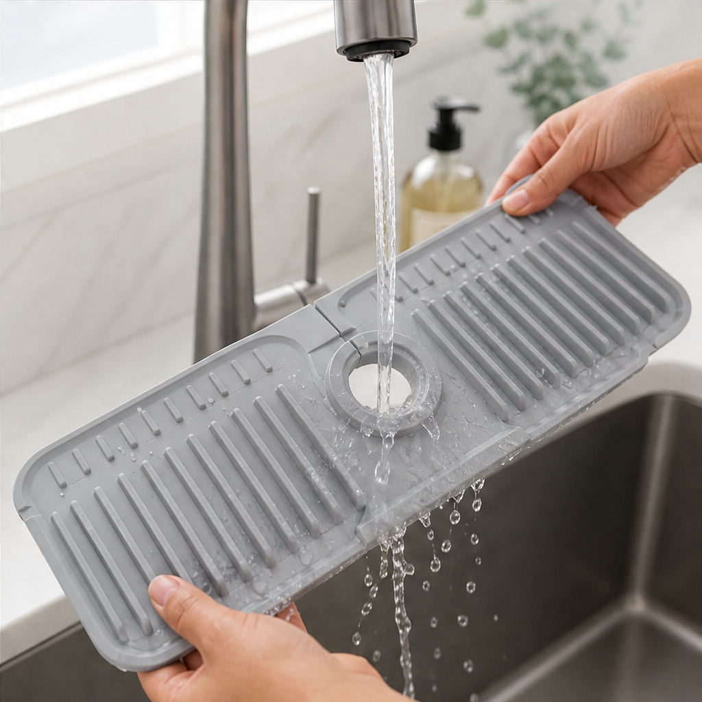 Drywell – Cuttable Adjustable Silicone Faucet Splash Guard Mat + 50% OFF lifestyle