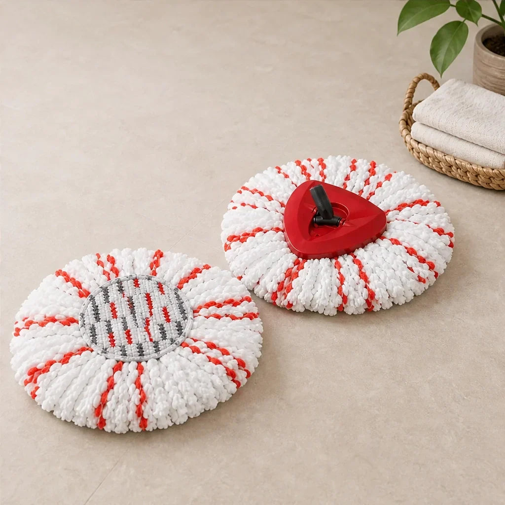 Scrubwell – Microfiber Spin Mop Replacement Heads with Scrub Pad, 3-Pack + 50% OFF