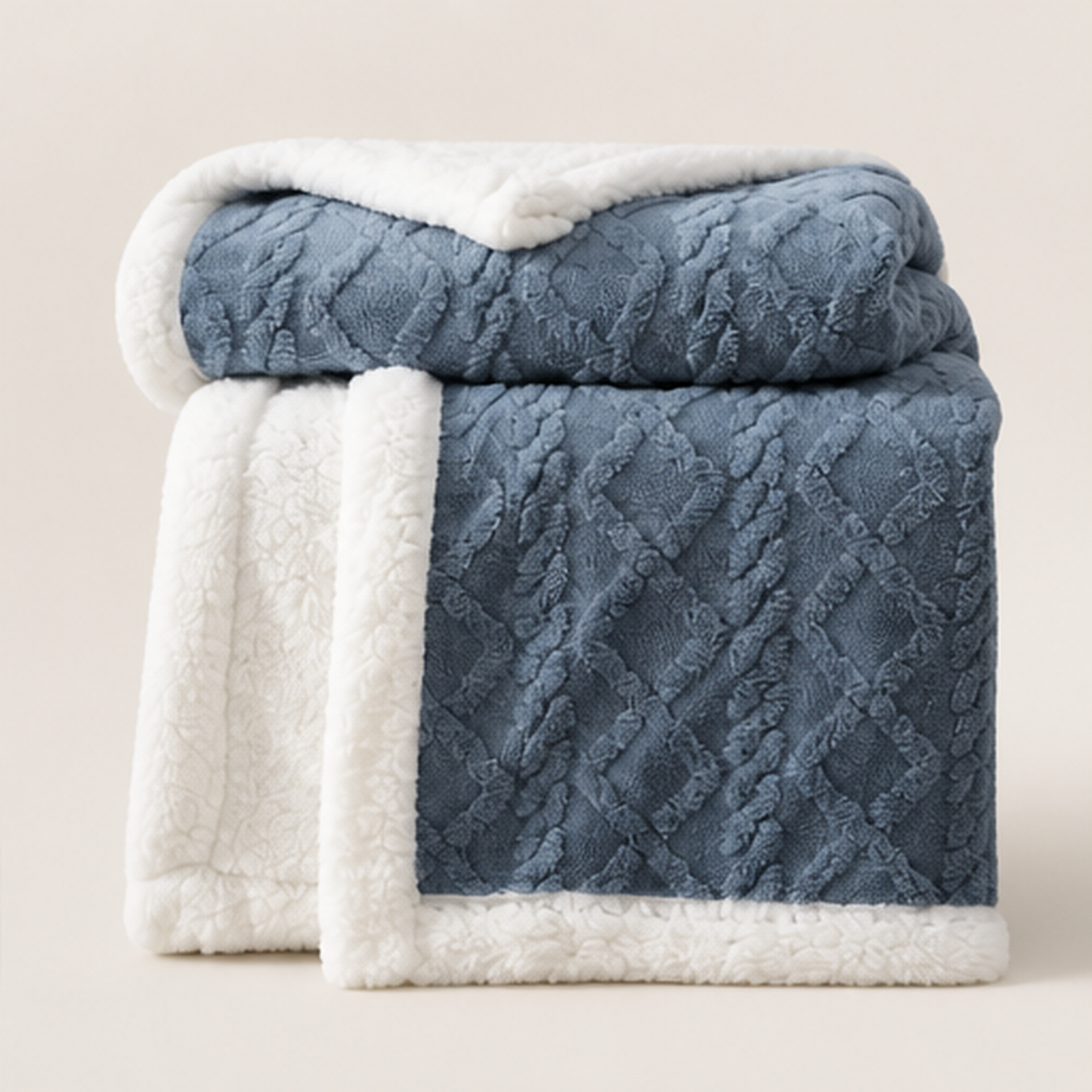 Hearthen – Plush Reversible Brushed Sherpa Fleece Blanket + 50% OFF