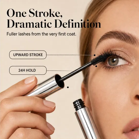 Lustrelle™ – Volumizing & Curling Long-Lasting Metallic Mascara + 1+1 FREE