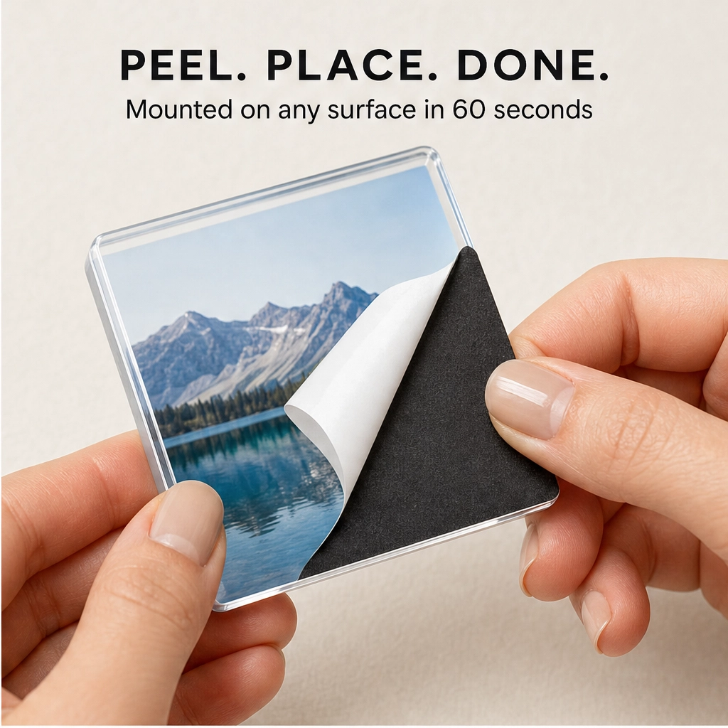 Memora™ – Clear Acrylic DIY Photo Magnets with Adhesive Backing + 50% OFF