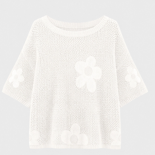 Sundael™ – Oversized Floral Crochet Knit Top + 50% OFF