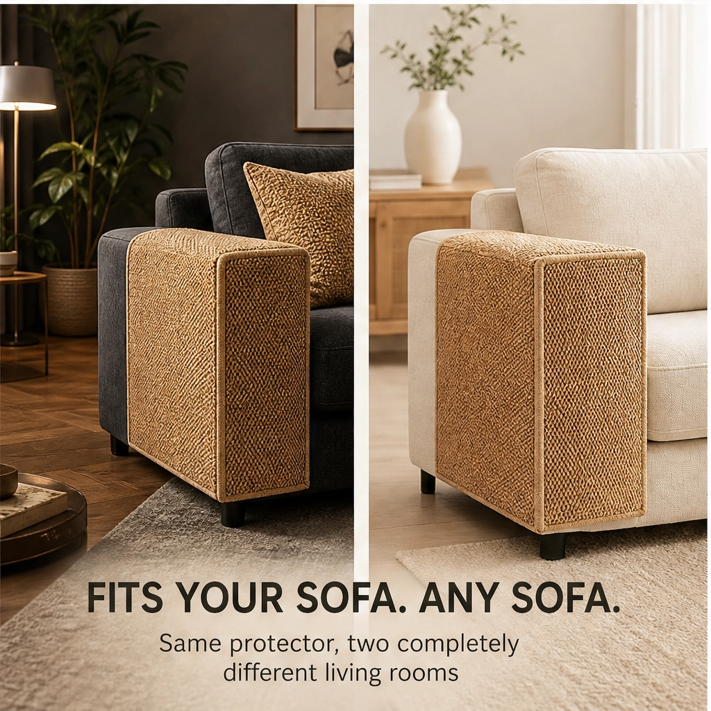 Pawden™ – Faux-Sisal Scratch-Resistant Sofa Armrest Cover for Cats + 50% OFF