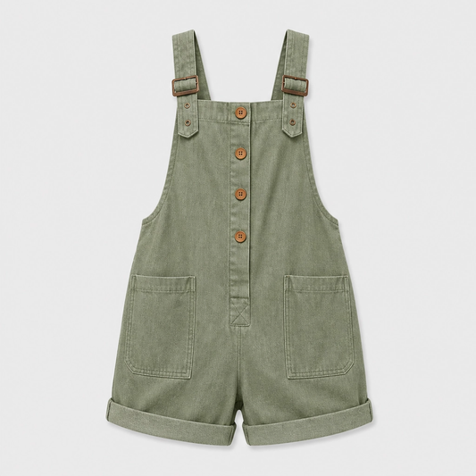 Sunvale™ – Adjustable Strap Relaxed-Fit Short Overall Romper with Pockets + 50% OFF