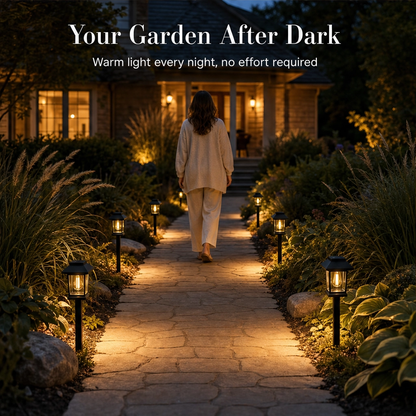 Lanthorne™ – Solar-Powered Vintage Lantern Pathway Light, Warm-Glow Filament Bulb, Weatherproof Garden Stake + 50% OFF