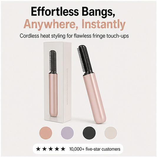 Fringelle – Cordless Mini Heated Styling Comb for Bangs & Quick Touch-Ups + 50% OFF
