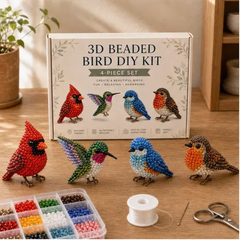 Perchcraft™ – 3D Beaded Bird DIY Kit | 4-Piece Beginner-Friendly Craft Set + 50% OFF