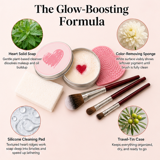 Sudora – Heart-Shaped Brush Cleansing Soap with Silicone Scrub Pad + 50% OFF