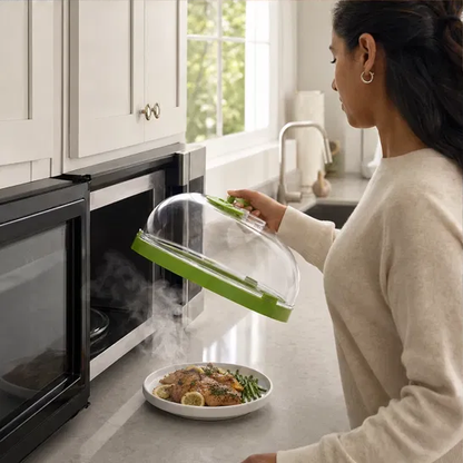 Steamora™ – Splatter-Free Microwave Cover with Steam Reservoir + 50% OFF