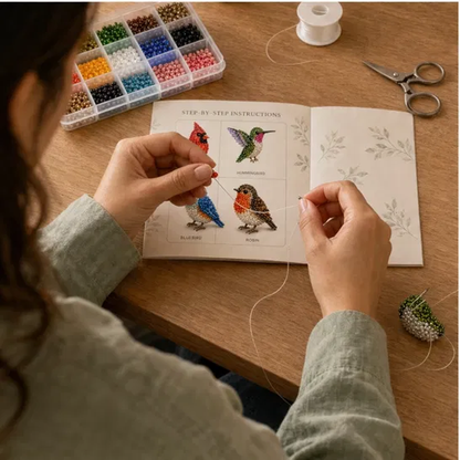 Perchcraft™ – 3D Beaded Bird DIY Kit | 4-Piece Beginner-Friendly Craft Set + 50% OFF