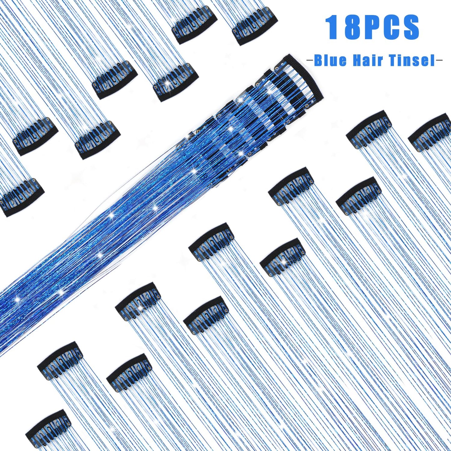 The AuraTinsel Clip-In Highlights - Instant Sparkling, No Chemical Dye, and Reusable + 50% OFF