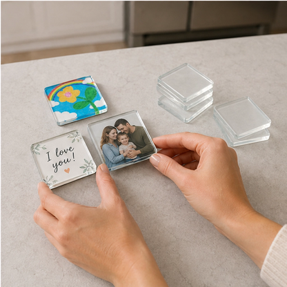 Memora™ – Clear Acrylic DIY Photo Magnets with Adhesive Backing + 50% OFF