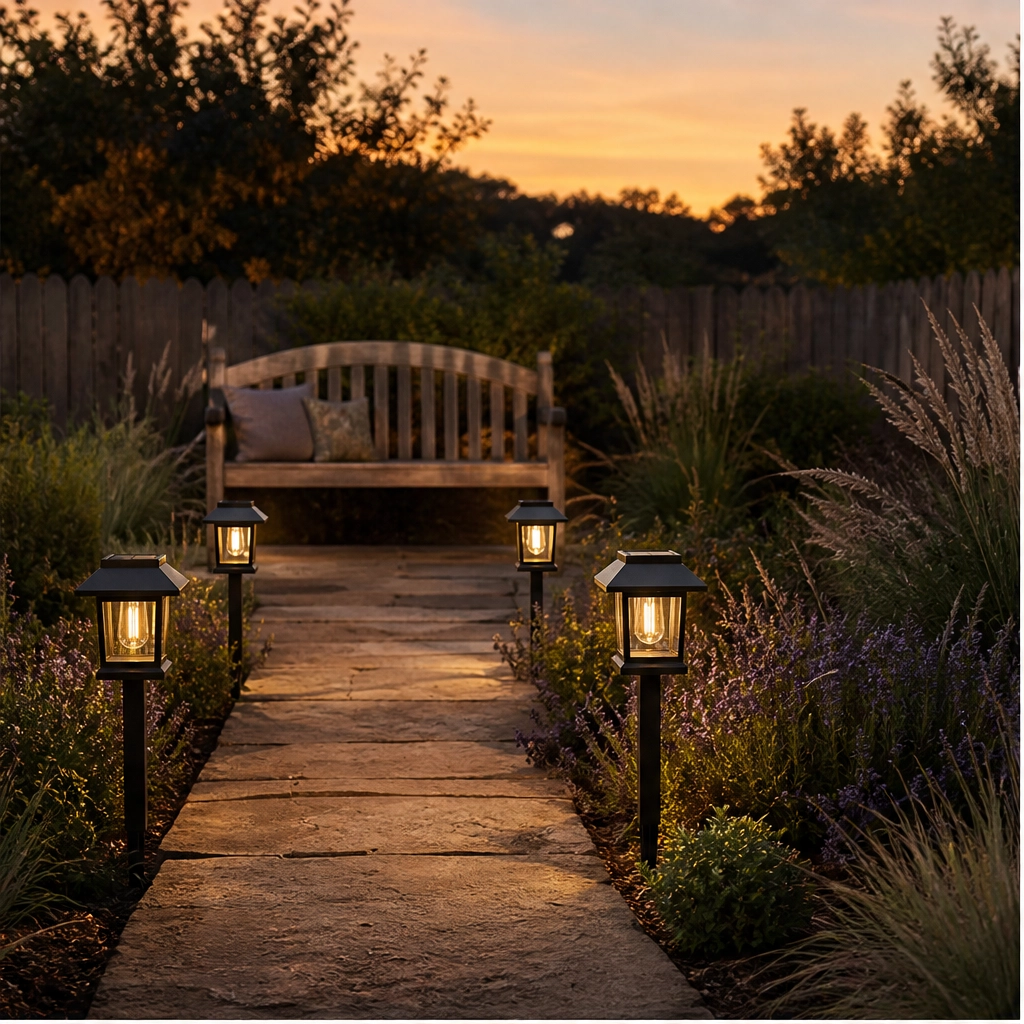Lanthorne™ – Solar-Powered Vintage Lantern Pathway Light, Warm-Glow Filament Bulb, Weatherproof Garden Stake + 50% OFF