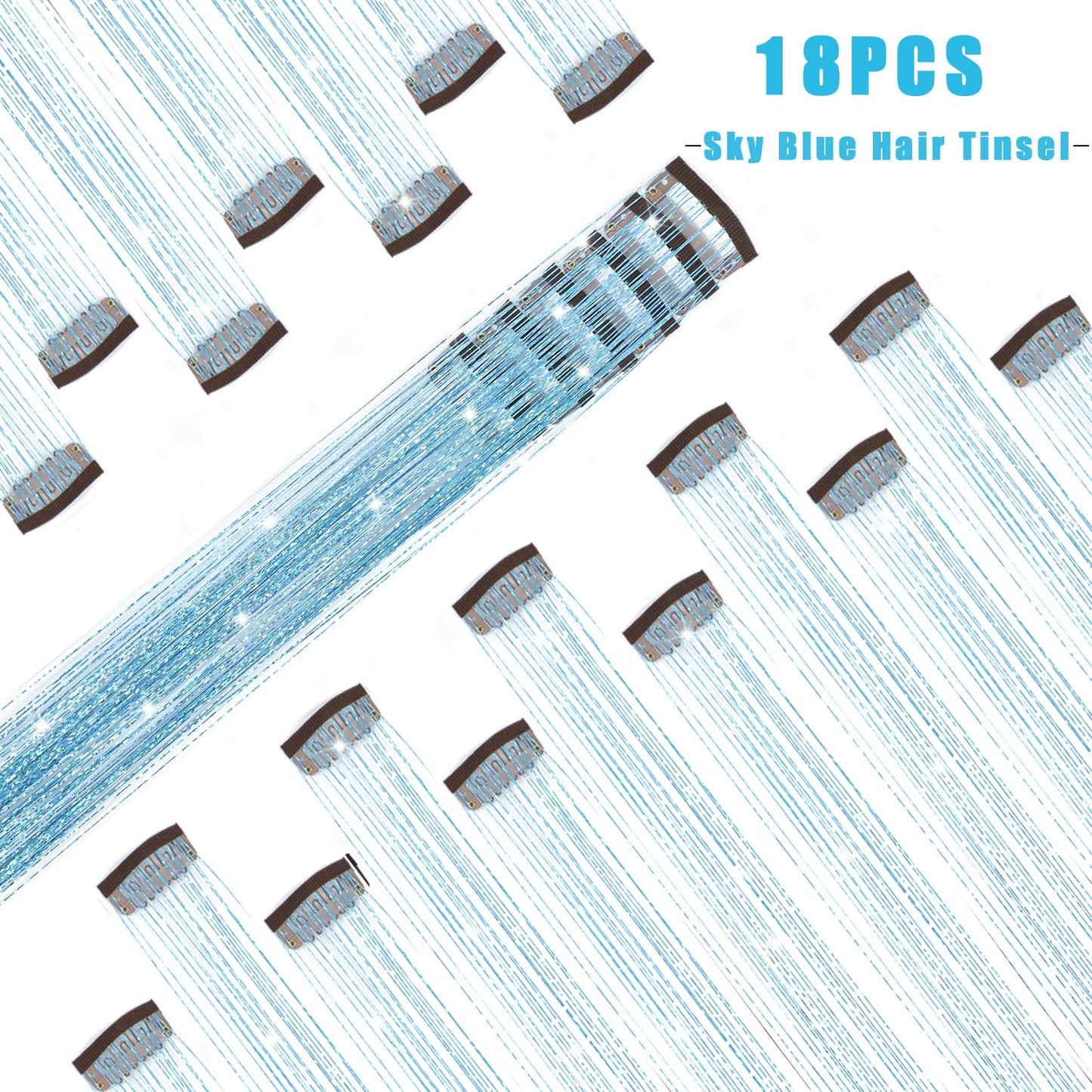 The AuraTinsel Clip-In Highlights - Instant Sparkling, No Chemical Dye, and Reusable + 50% OFF