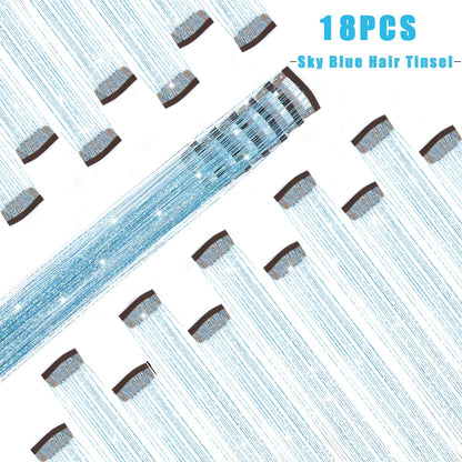 The AuraTinsel Clip-In Highlights - Instant Sparkling, No Chemical Dye, and Reusable + 50% OFF