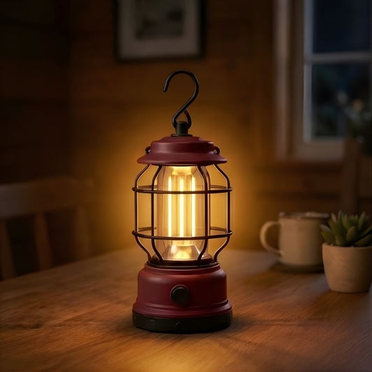 Burnwick™ – Rechargeable Retro LED Camping Lantern with Stepless Dimming + 50% OFF
