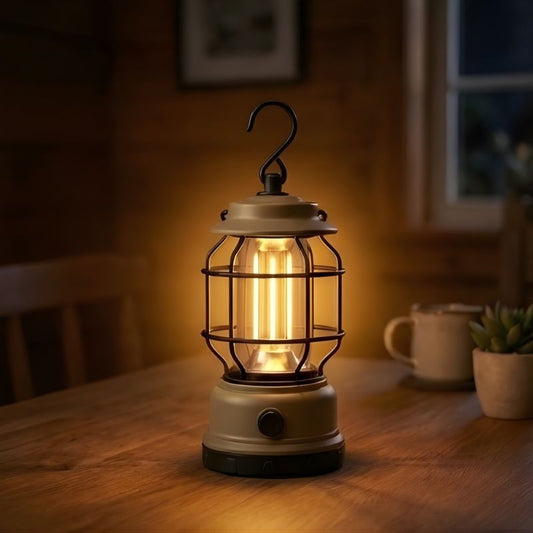 Burnwick™ – Rechargeable Retro LED Camping Lantern with Stepless Dimming + 50% OFF