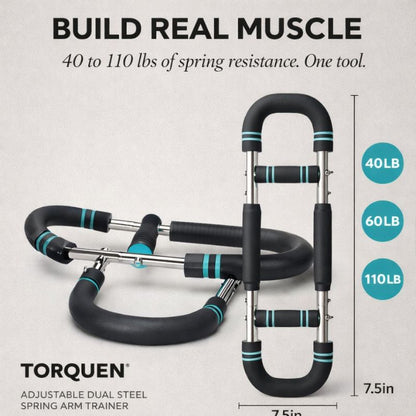 Torquen™ – Adjustable 40–110 LB Spring Resistance Upper Body Trainer + 50% OFF