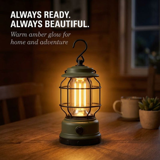 Burnwick™ – Rechargeable Retro LED Camping Lantern with Stepless Dimming + 50% OFF
