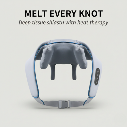 Knotera™ – 4D Deep-Tissue Shiatsu Neck & Shoulder Massager with Heat + 50% OFF