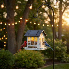 Emberwick™ – Solar House Bird Feeder with Auto Glow Light, All-Metal, 32 oz + 50% OFF