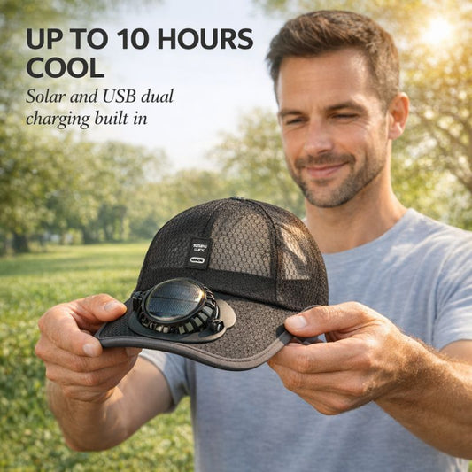 Driftcap™ – Solar Fan Hat with UV Protection & Breathable Mesh + 50% OFF
