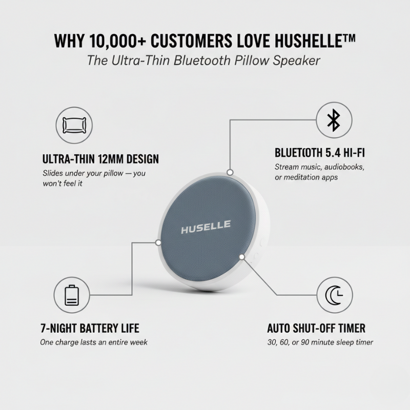 Hushelle™ – Ultra-Thin Bluetooth Under-Pillow Sleep Speaker + 50% OFF