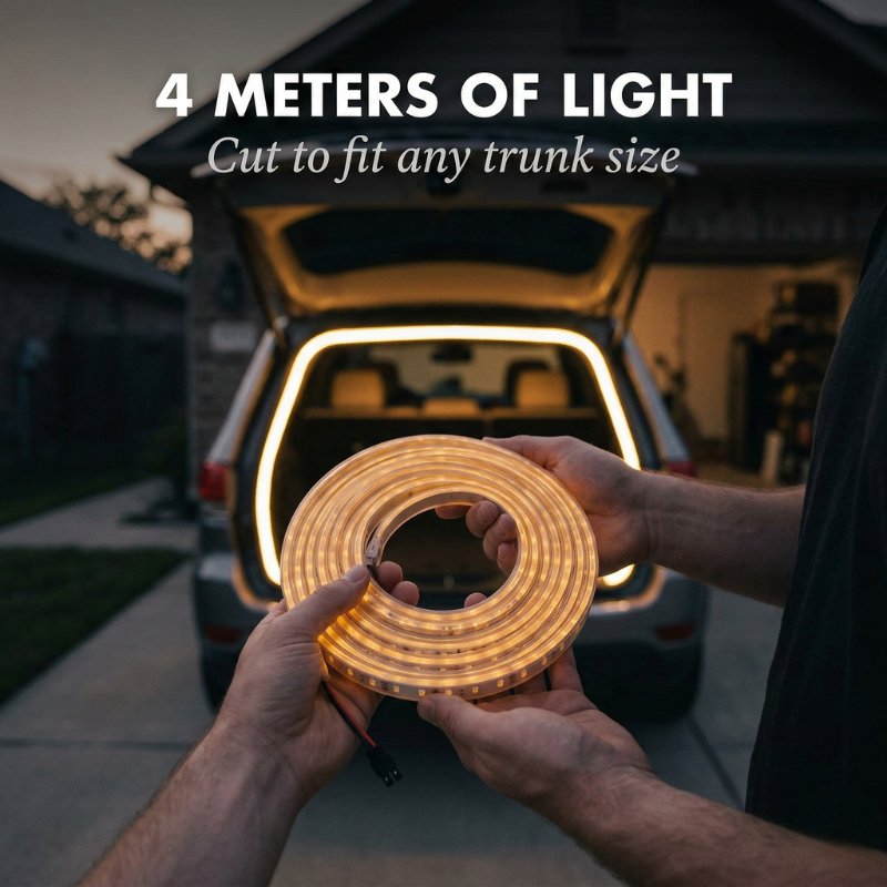 Bayvolt™ – Trimmable LED Strip for Car Trunk, IP65 Waterproof, Warm & Cool White + 50% OFF