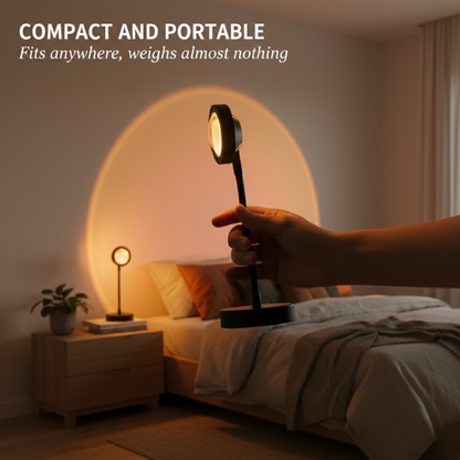 Lumivane™ – 64-Color Sunset Projector Lamp with Remote Control & 180° Adjustable Head + 50% OFF