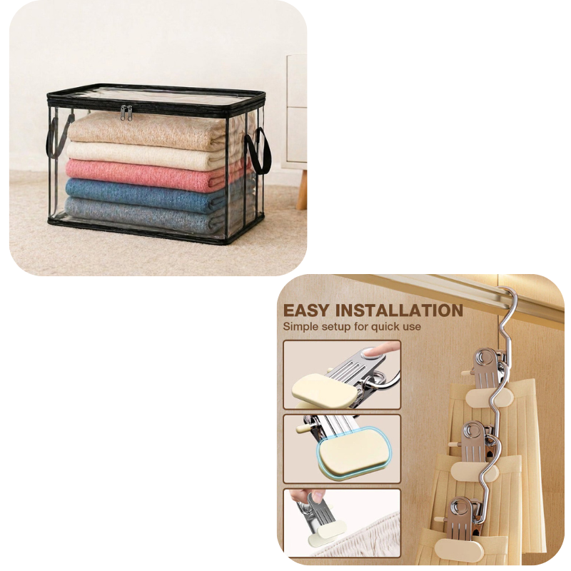 ClearNest™ – Heavy-Duty Clear Stackable Storage Bag for Clothes & Moving + 50% OFF