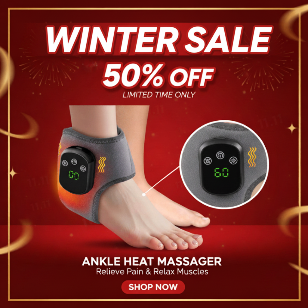 The ThermoEase Ankle Massager -  Pain Relief for Ankles, Feet, and Muscles + 50% OFF