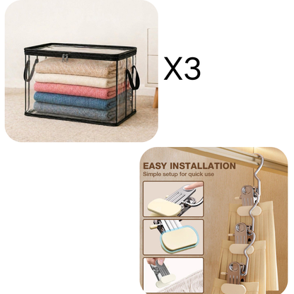 ClearNest™ – Heavy-Duty Clear Stackable Storage Bag for Clothes & Moving + 50% OFF